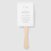 Elegant Dusty Blue Calligraphy Monogram Program Fächer (Vorderseite)