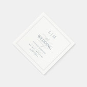 Elegant Dusty Blue Calligraphy Monogram Wedding Serviette (Ecke)