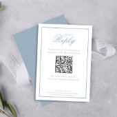 Elegant Dusty Blue Calligraphy Script UAWG RSVP Karte