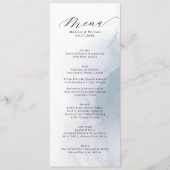 Elegant Dusty Blue Calligraphy Script Wedding Menükarte (Vorderseite)