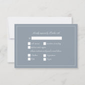 Elegant Dusty Blue Calligraphy Script Wedding RSVP (Rückseite)