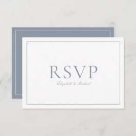 Elegant Dusty Blue Calligraphy Script Wedding RSVP