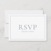 Elegant Dusty Blue Calligraphy Script Wedding RSVP Karte (Vorderseite)