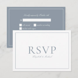 Elegant Dusty Blue Calligraphy Script Wedding RSVP Karte