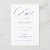 Elegant Dusty Blue Calligraphy Wedding Details Begleitkarte (Vorderseite)
