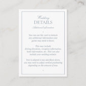 Elegant Dusty Blue Calligraphy Wedding Details Begleitkarte (Vorderseite)