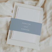 Elegant Dusty Blue Calligraphy Wedding Einladungsbanderole