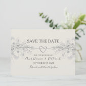 Elegant Dusty Blue Calligraphy Wedding Save The Date (Stehend Vorderseite)