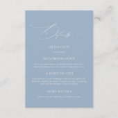Elegant Dusty Blue CalligraphyWedding Details Card Begleitkarte (Vorderseite)