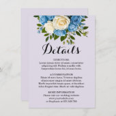 Elegant Dusty Blue Champagne Wedding Details Begleitkarte (Vorne/Hinten)