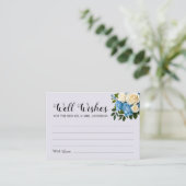 Elegant Dusty Blue, Champagner und gute Wünsche Begleitkarte (Stehend Vorderseite)