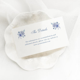 Elegant Dusty Blue Chinoiserie | Angaben zur Hochz Begleitkarte