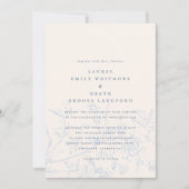 Elegant Dusty Blue Chinoiserie Blumenzwiebelblume Einladung