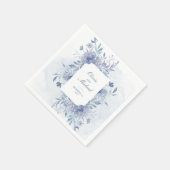 Elegant Dusty Blue Chinoiserie Blumenzwiebelblume Serviette (Ecke)
