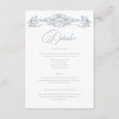 Elegant Dusty Blue Chinoiserie Cherub Wedding Begleitkarte (Vorderseite)