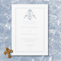 Elegant Dusty Blue Chinoiserie Cherub Wedding