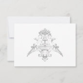 Elegant Dusty Blue Chinoiserie Cherub Wedding QR RSVP Karte (Rückseite)