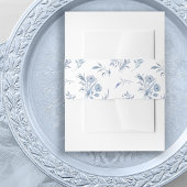 Elegant Dusty Blue Chinoiserie Einladungsbanderole