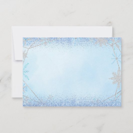 Elegant Dusty Blue Christmas Snowflake Mis Quince Dankeskarte (Rückseite)