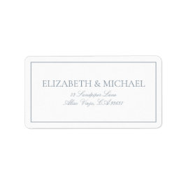 Elegant Dusty Blue Classic Script Adressaufkleber