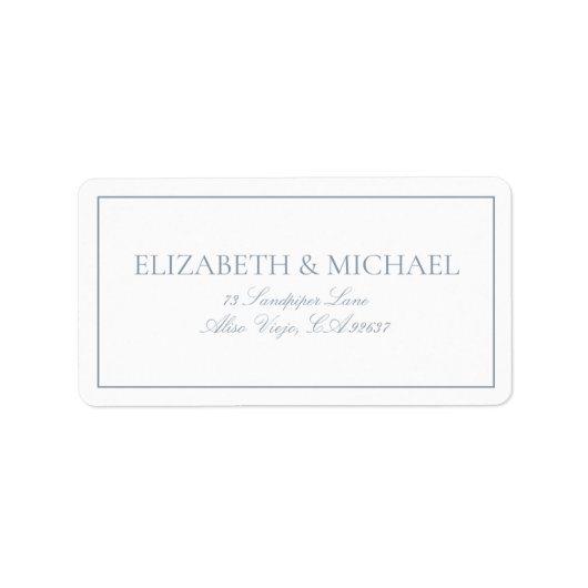 Elegant Dusty Blue Classic Script Adressaufkleber (Vorne)