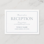 Elegant Dusty Blue Classic Script Empfang Begleitkarte (Vorderseite)