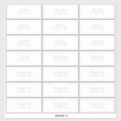 Elegant Dusty Blue Classic Script Guest Address Aufkleber (Blatt)