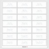 Elegant Dusty Blue Classic Script Guest Address
