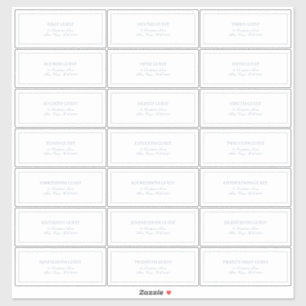 Elegant Dusty Blue Classic Script Guest Address Aufkleber