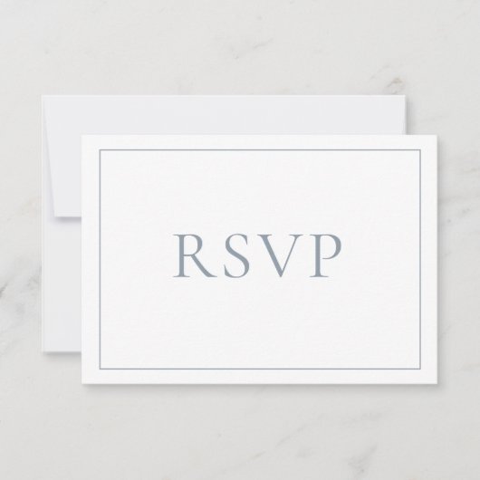 Elegant Dusty Blue Classic Script UAWG RSVP Karte (Vorderseite)
