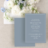 Elegant Dusty Blue Classic Script Wedding Einladung