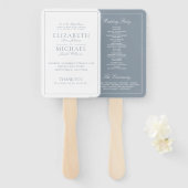 Elegant Dusty Blue Classic Script Wedding Program Fächer (Vorne und Hinten)