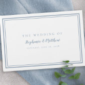 Elegant Dusty Blue Classic Simple Modern Wedding Gästebuch