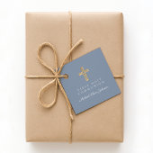Elegant Dusty Blue Cross Boy Erste Kommune Geschenkanhänger