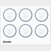 Elegant Dusty Blue Cross Boy First Communion  Runder Aufkleber (Blatt)