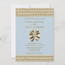 Elegant Dusty Blue Diamond & Gold Wedding