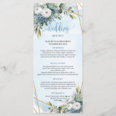 Elegant Dusty Blue Eucalyptus Floral Wedding Menu Menükarte (Vorderseite)