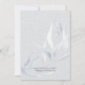 Elegant Dusty Blue Eucalyptus Silver Save the Date Einladung (Rückseite)