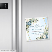 Elegant Dusty Blue Eucalyptus Speichern Sie das Da Magnet