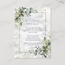 Elegant Dusty Blue Eukalyptus Greenery Marble Begleitkarte