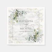 Elegant Dusty Blue Eukalyptus Greenery Marble Serviette (Vorderseite)