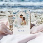 Elegant Dusty Blue Floral Baby Shower Dankeskarte