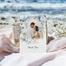 Elegant Dusty Blue Floral Baby Shower