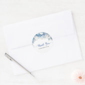 Elegant Dusty Blue Floral Baby Shower Vielen Dank Runder Aufkleber (Umschlag)