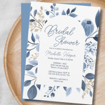 Elegant Dusty Blue Floral Boho Brautparty
