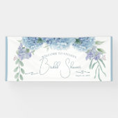 Elegant Dusty Blue Floral Bouquet Brautparty Banner (Horizontal)