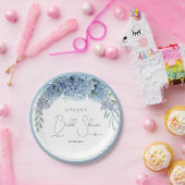 Elegant Dusty Blue Floral Bouquet Pappteller (Party)