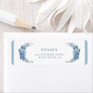 Elegant Dusty Blue Floral Brautparty Address