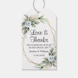 Elegant Dusty Blue Floral Brautparty Vielen Dank Geschenkanhänger