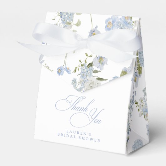 Elegant Dusty Blue Floral Brautparty Vielen Dank Geschenkschachtel (Vorderseite)